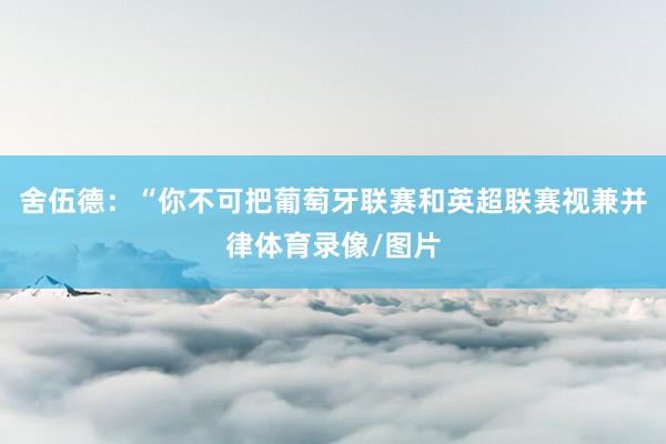 舍伍德：“你不可把葡萄牙联赛和英超联赛视兼并律体育录像/图片