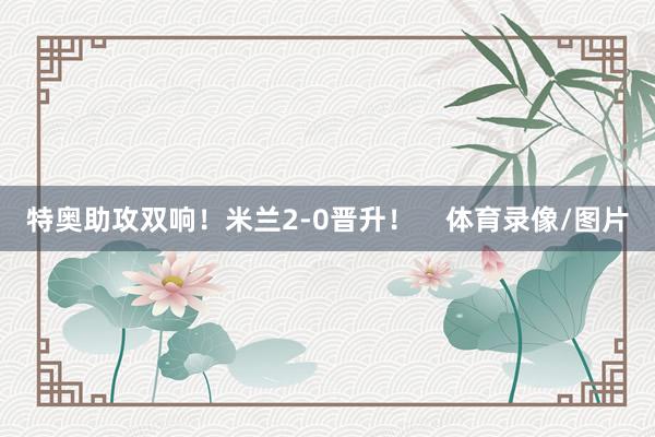特奥助攻双响！米兰2-0晋升！    体育录像/图片