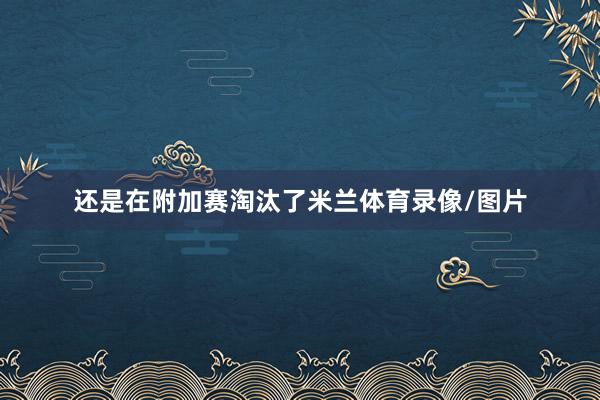 还是在附加赛淘汰了米兰体育录像/图片
