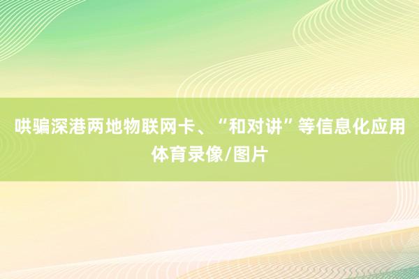 哄骗深港两地物联网卡、“和对讲”等信息化应用体育录像/图片