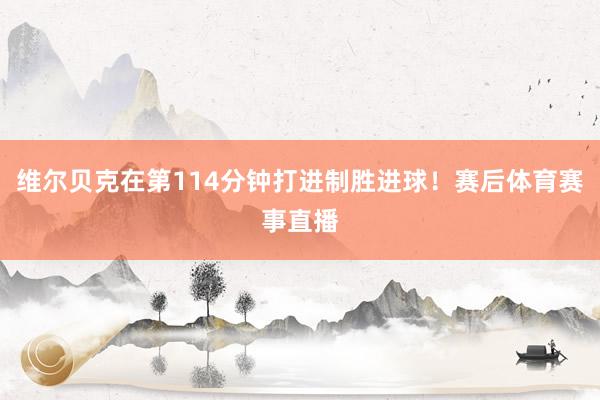 维尔贝克在第114分钟打进制胜进球！赛后体育赛事直播