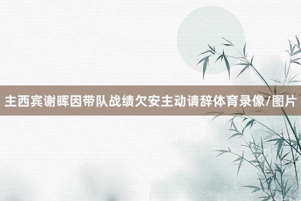 主西宾谢晖因带队战绩欠安主动请辞体育录像/图片