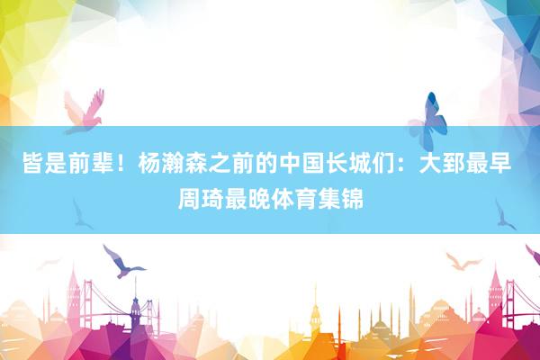 皆是前辈！杨瀚森之前的中国长城们：大郅最早 周琦最晚体育集锦
