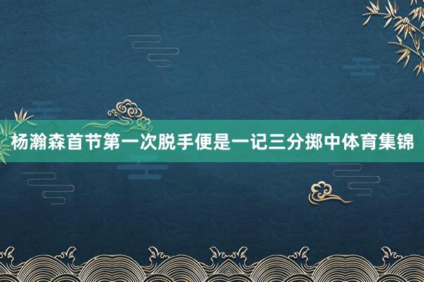 杨瀚森首节第一次脱手便是一记三分掷中体育集锦