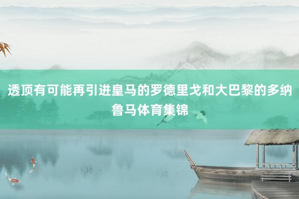 透顶有可能再引进皇马的罗德里戈和大巴黎的多纳鲁马体育集锦