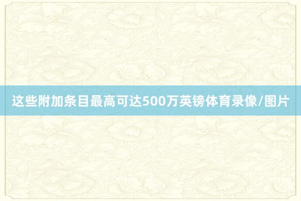 这些附加条目最高可达500万英镑体育录像/图片
