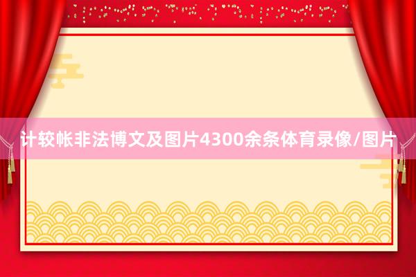 计较帐非法博文及图片4300余条体育录像/图片