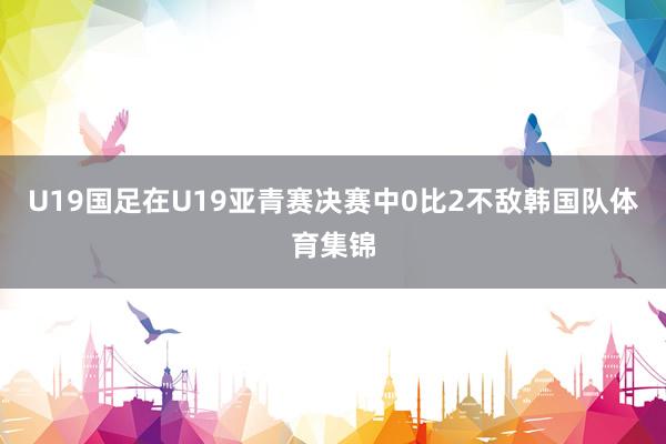 U19国足在U19亚青赛决赛中0比2不敌韩国队体育集锦