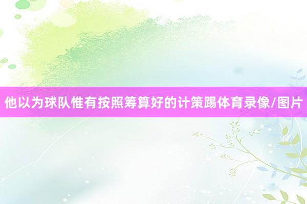 他以为球队惟有按照筹算好的计策踢体育录像/图片