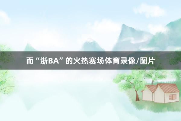 而“浙BA”的火热赛场体育录像/图片