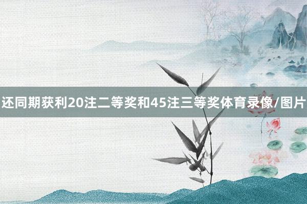 还同期获利20注二等奖和45注三等奖体育录像/图片