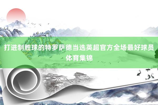 打进制胜球的特罗萨德当选英超官方全场最好球员体育集锦