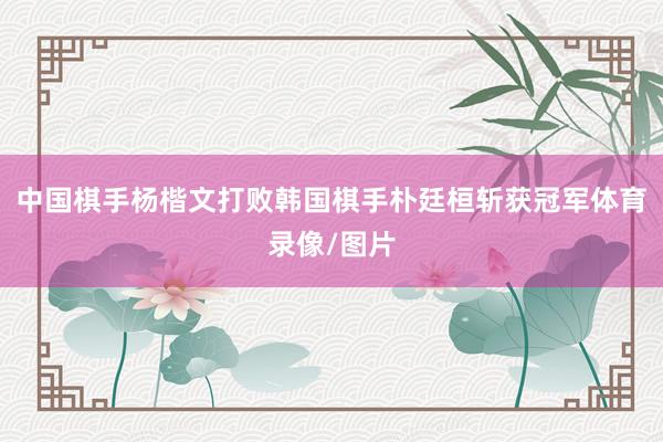 中国棋手杨楷文打败韩国棋手朴廷桓斩获冠军体育录像/图片